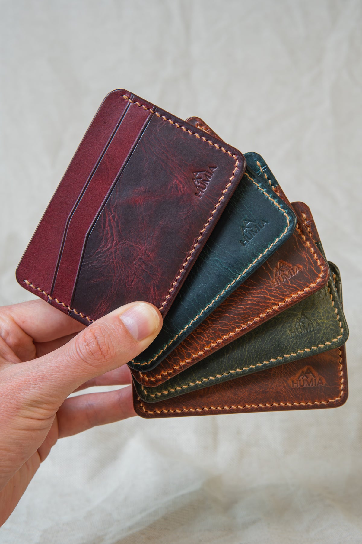 Porte-cartes Hautacam tenus en main, éventail de couleurs
